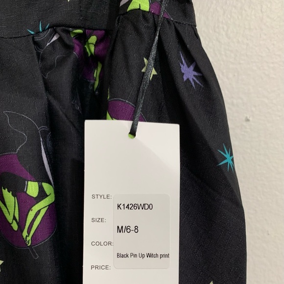 Witchy Babydoll Dress Unique Vintage Pin-Up Witch Print. Women’s Size M (6/8) - Picture 3 of 11